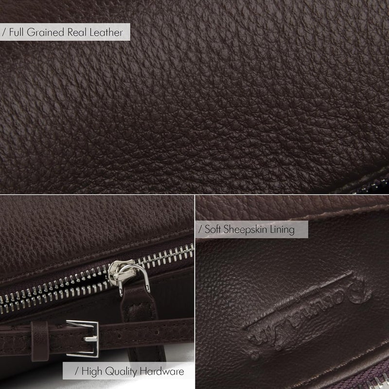 DONNAIN Premium Full-Grained Leather Crossbody Purses for Women, Hobo Bags for Women Crossbody with Adjustable Strap - Image 5